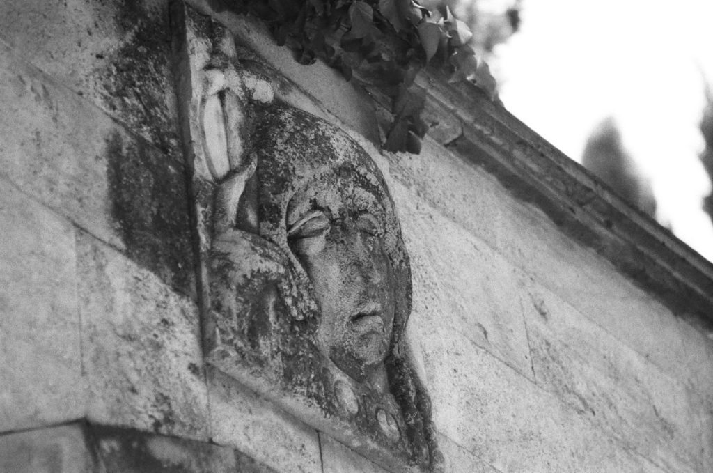 Face on stone wall