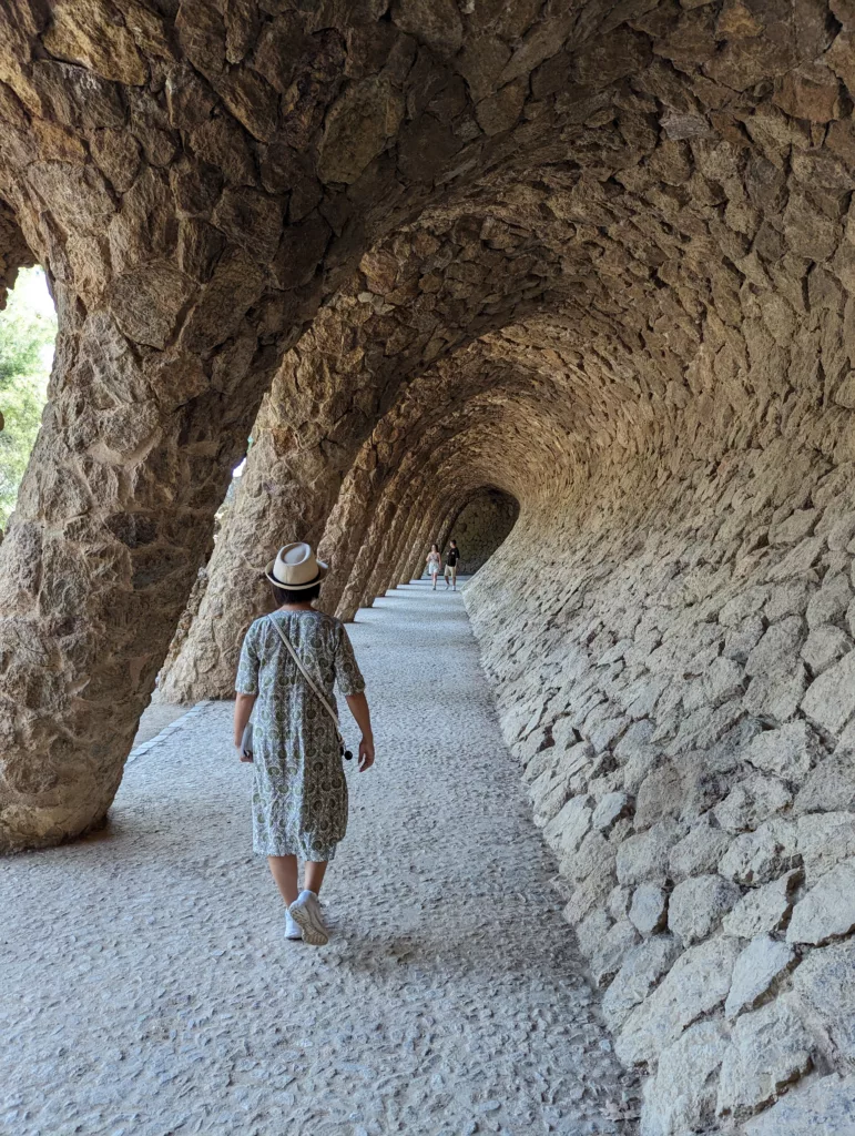 The laundry room portico with Sachie walking into it