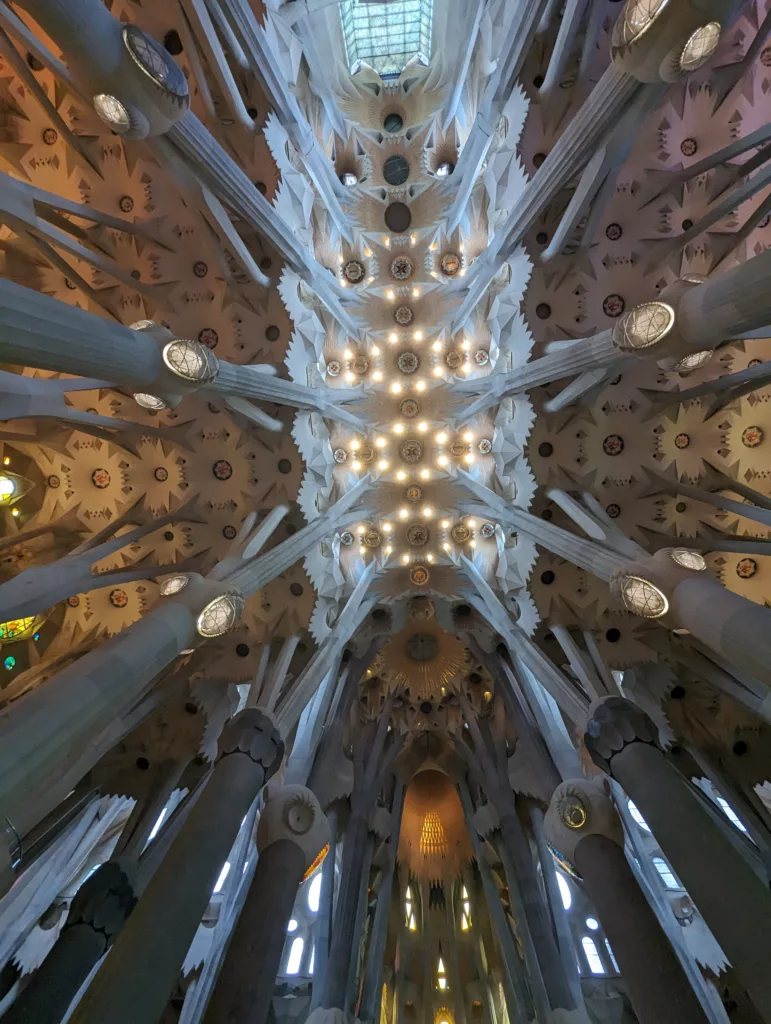 Interior roof of the Sagrada Familiar
