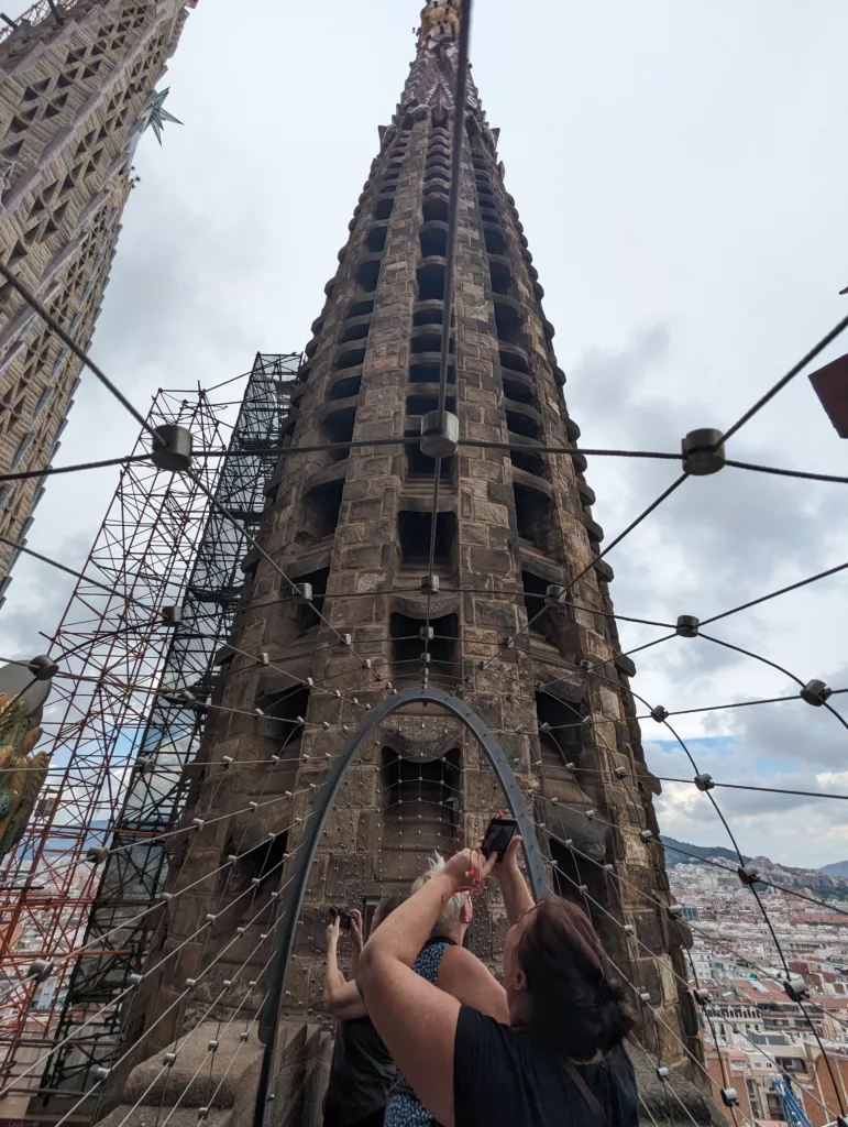 View up from the cross walkway