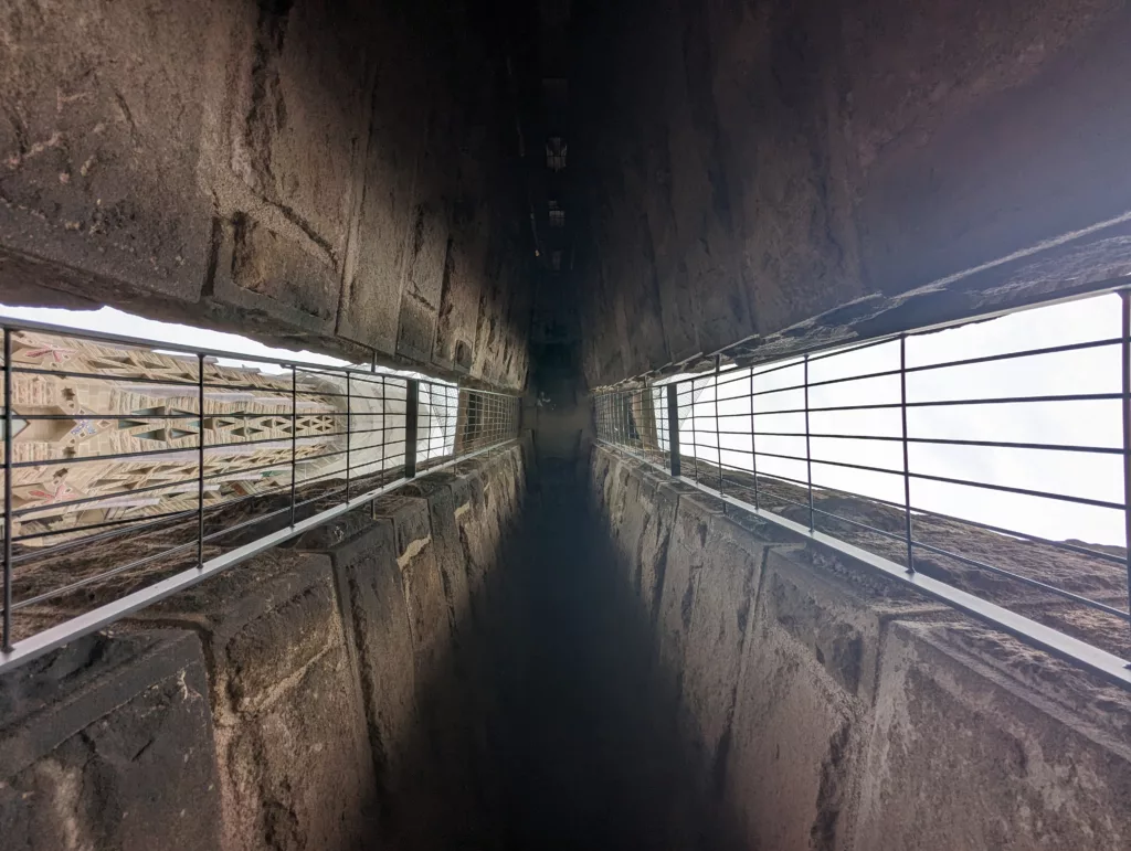 Interior tower looking up