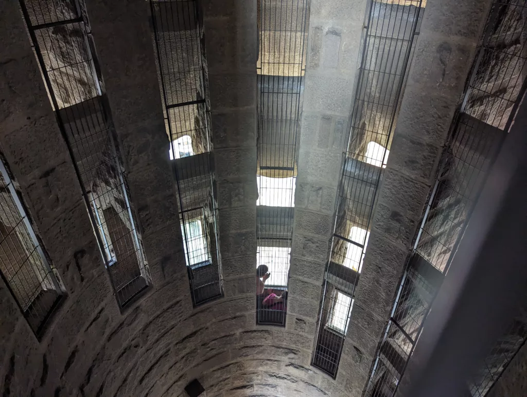 Interior tower looking down