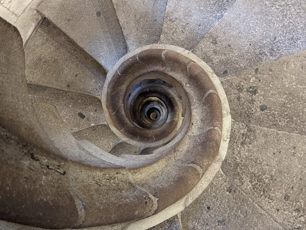 View down spiral staircase