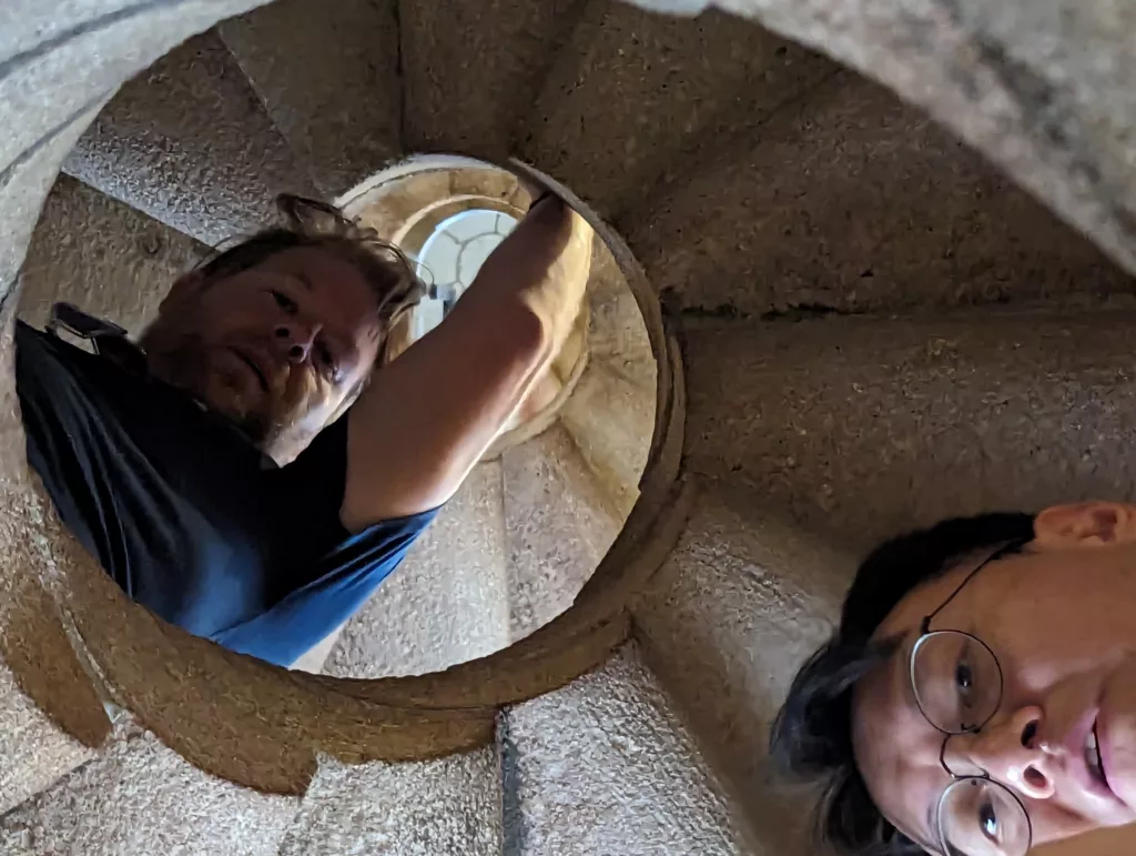 View up spiral staircase