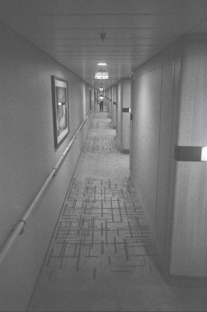Long corridor in B&W