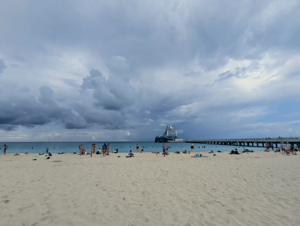 Cloudy beach view