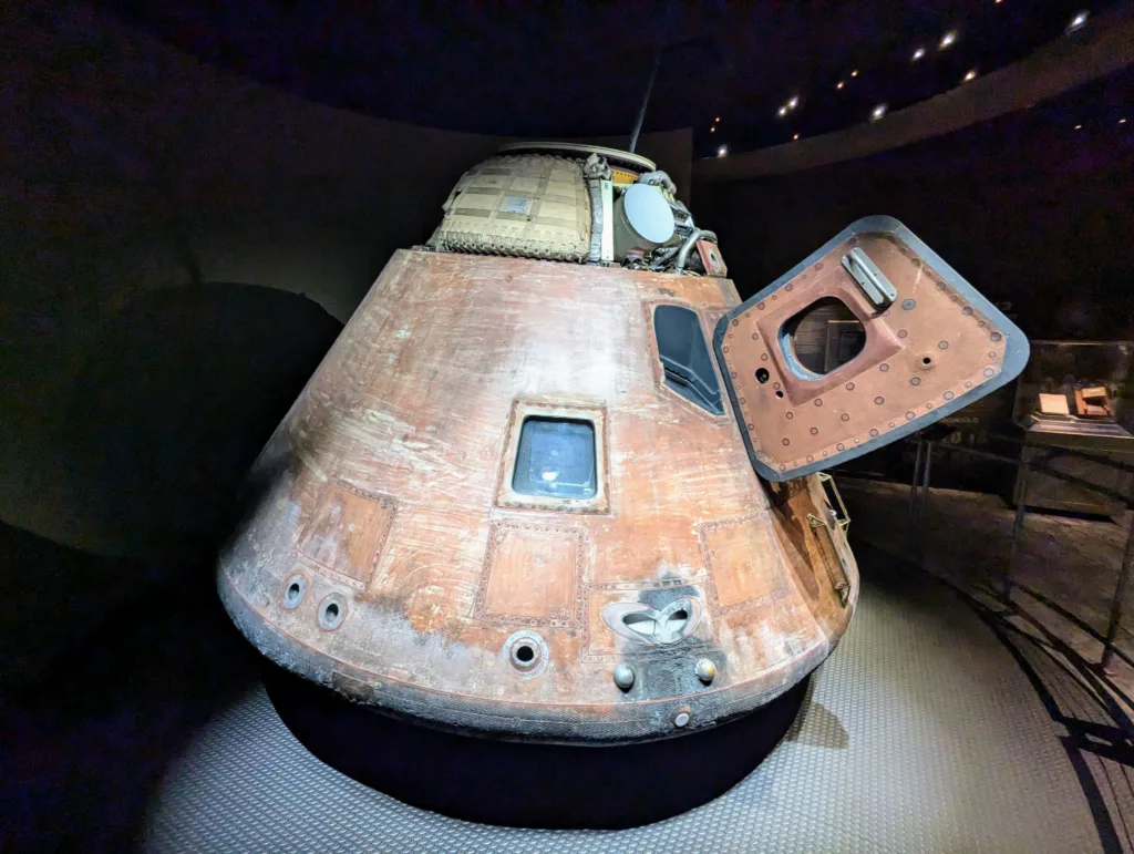 Colour photograph of reentry capsule